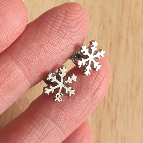 Jewelry - Snowflake Silver Stud Earrings